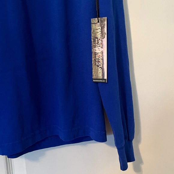 Free People x Diamond Cross Ranch Trailblazer Long Sleeve Blue T-Shirt Sz M NWT - Picture 6 of 13